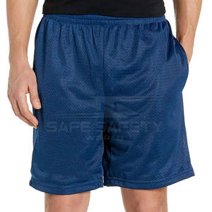 High Street Men's Mid 5 pulgadas Entrepierna Casual Jogging Shorts Patrón sólido Lona transpirable Bolsillos elásticos Venta al por mayor Malla rápida - Product Image 2