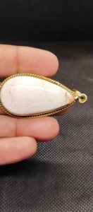 จี้สร้อยคออัญมณีสโคเลคไซต์สีชมพูธรรมชาติของผู้หญิง - Product Image 6