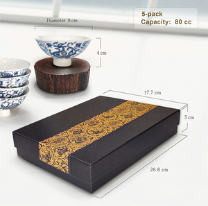 Juego de Tazas de Café de Porcelana Azul y Blanca Tradicional China, 5 Piezas con Diseño de Logotipo, Apto para Lavavajillas y Microondas, Juego de Regalo Empresarial - Product Image 2