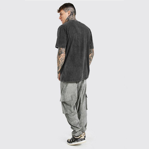 T-shirt streetwear T-shirt premium personnalisé 100% coton impression lavage à l'acide t-shirt pour hommes - Product Image 2