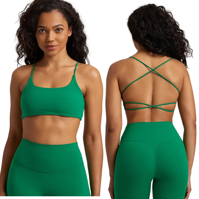 Phụ nữ yoga Áo ngực backless có thể điều chỉnh dây đai thể thao phòng tập thể dục thể dục Workout Top Sexy Áo ngực thể thao