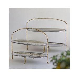 ถาดเสิร์ฟสแตนเลสและอะลูมิเนียมคุณภาพดีลักซ์แบบสองชั้นสำหรับเสิร์ฟขนมในราคาถูกที่สุด - Product Image 3