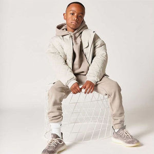 Conjunto Deportivo de Alta Calidad con Logotipo Personalizado, Ropa Infantil al por Mayor, Unisex, Estilo Waffle, Lavado Ácido, Conjunto Completo de Sudadera y Pantalones Cortos - Product Image 6