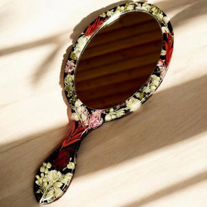 Resin Hand <b>Mirror</b> with Smooth Glossy Finish Perfect for Daily Use Makeup or Decorative Purposes Adding Stylish touch - Product Image 1