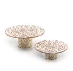 Ensemble de supports à gâteaux arrondis MOP Présentoir à gâteaux artisanaux multi-décoratifs Présentoirs de service du fabricant indien à bas quantité minimale de commande - Product Image 4