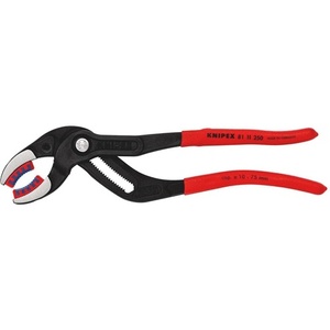 For KNIPEX Siphon Connector Pliers 250mm <b>Clamping</b> Range 10-75mm Black Atramentized with Plastic Jaws - Product Image 1