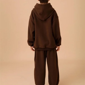 Sweatshirts pantalons pour garçons costumes pour enfants ensemble 2 pièces coton 2025 marron printemps automne coton survêtement Sport cadeau de noël tissu pour enfants - Product Image 6