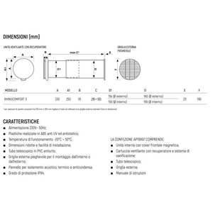 Fantini Cosmi RHINOCOMFORT 3 Purificateur d'air intelligent avec récupération de chaleur et unité VMC Wifi AP Modèle 19997 - Product Image 3