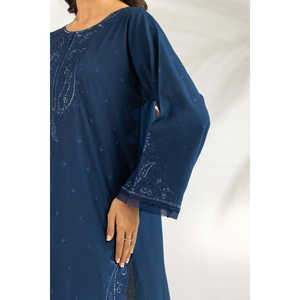 ชุดเซ็ตผ้าแคมบริคปักลายสำหรับสุภาพสตรี รุ่น IPST-77140 ผ้าชีฟอง คอเหลี่ยม ความยาวระดับเข่า เหมาะสำหรับใส่ในฤดูร้อน ไซส์ XS 3 ชิ้น - Product Image 1