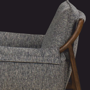 Fauteuil d'appoint en bois de frêne de style nordique, canapé simple moderne du milieu du siècle avec revêtement en tissu de qualité supérieure pour le salon - Product Image 2