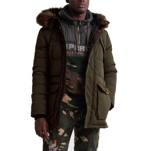 Veste parka matelassée à capuche épaisse et enduite OEM pour hommes, hiver, imperméable, coupe-vent, polaire, grande taille - Product Image 1