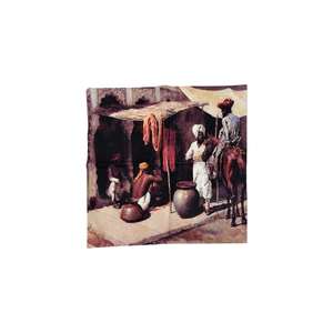 Juego de 2 Fundas de Cojín Cuadradas de 16x16 con Estampado Digital de Escena de Mercado Indio Vintage para Uso Doméstico - para Sofá, Sala de Estar - Product Image 1