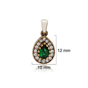 Pendentif en forme de poire en pierre CZ, breloque turque authentique, vente en gros, bijoux en argent Sterling 925 - Product Image 2