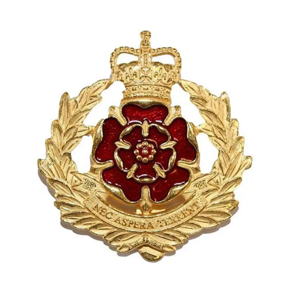 Insignia de gorra del regimiento de Lancaster, insignia de gorra de Metal granate dorado personalizada, venta en Pakistán 2024