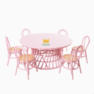 Venta al por mayor estilo nuevo lanzamiento ahorro de espacio mimbre ratán Mesa Redonda de madera para niños para la venta - Product Image 3