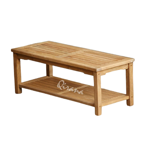 Meilleure qualité Table basse en teck de forme rectangulaire élégante Table basse naturelle et durable avec support de rangement pour jardin extérieur - Product Image 2