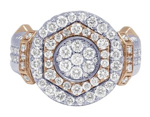 10K Two Tone Gold Spiral Style <b>Ring</b> with Lab Grown Diamonds Luxury <b>Iced</b> Out Jewelry for Men - Product Image 2