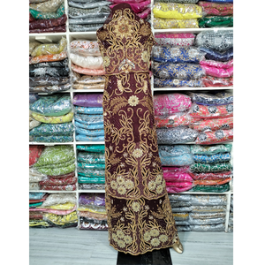 Telas de Seda Cruda de Alta Calidad Estilo ASOEBI Africano, Encaje Nigeriano Hecho a Mano, para Vestidos de Novia - Product Image 3