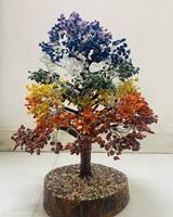 Penjualan Terbaik tujuh Chakra kristal 3000 manik-manik batu permata pohon Showpiece untuk dekorasi rumah Item Bonsai uang pohon hadiah Item Figurine