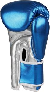 Équipements de boxe de qualité supérieure Nouveaux gants de boxe professionnels bleus et argentés Gants de boxe sur mesure avec impression de votre logo CP-BG-27 - Product Image 3