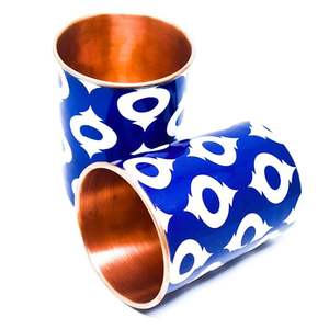 Verre de cuivre pur imprimé classique léger avec revêtement doré et argenté pour la décoration de la maison et de la table à un prix abordable - Product Image 1