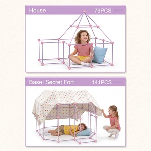 Kit de construction de <span class=keywords><strong>fort</strong></span> STEM coloré et fantastique, 168 pièces, ensemble de construction éducatif pour filles de 5 à 7 ans - Product Image 2