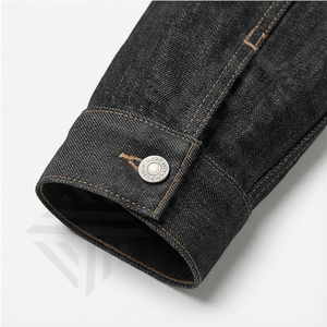 Veste en jean foncé pour homme, vêtement utilitaire structuré, style streetwear, manteau en coton, grandes poches, vêtements décontractés tendance - Product Image 6