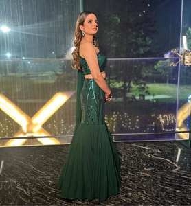 FANCY PARTY WEAR FAUX GEORGETTE SECUENCIA TRABAJO Y VOLANTES LEHENGA Y BLUSA CON DUPATTA ADJUNTO - Product Image 6