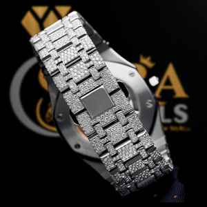 Montre automatique de luxe pour hommes, personnalisée, pavée de diamants taillés en brillant - Product Image 4