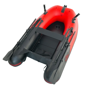 Bote de pesca inflable ALEKO con piso de aluminio 8 5 pies rojo y negro - Product Image 4