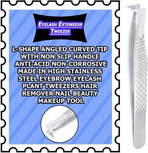 Pinzas de pestañas personalizadas de etiqueta privada Puntas de fibra Empuñaduras de diamante Pinzas de pestañas de punta de fibra de volumen recto para damas de Life Care. - Product Image 3