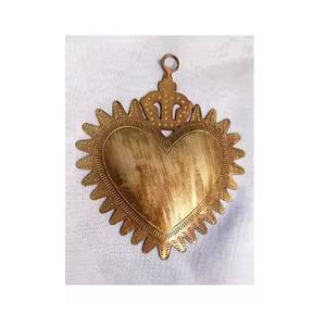 Médaillon votif moderne en métal pur, en relief, avec le Sacré-Cœur, Milagros Marie, écologique, décoration de Noël pour la maison - Product Image 4