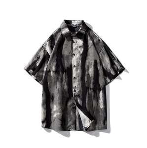 Chemise décontractée 2024, chemise à fleurs, style rétro américain, design personnalisé de haute qualité, tie-dye, manches courtes pour hommes - Product Image 6