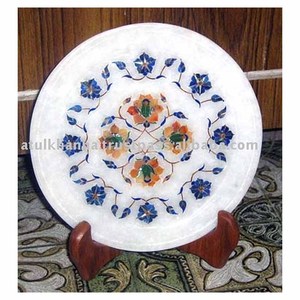 Incrustation en marbre décoratif, plaque vintage de créateur pour la maison - Product Image 1