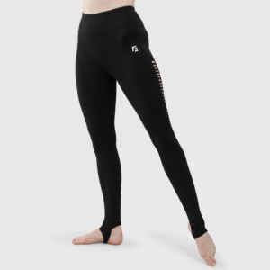 Leggings de yoga sans couture à taille haute GA Custom Design avec bande latérale respirante en Spandex/Nylon ODM, couleur noir - XXS - Product Image 1