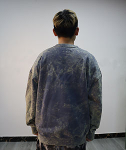 Sudaderas con capucha para hombre al por mayor, personalizadas, vintage, con teñido anudado, bordado 3D, con cremallera, 100% algodón, de peso pesado, desgastadas y cortas - Product Image 2