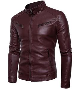 Veste en cuir pour hommes noir blanc de haute qualité coupe-vent fermeture éclair à la mode vachette vestes en cuir sur mesure - Product Image 4