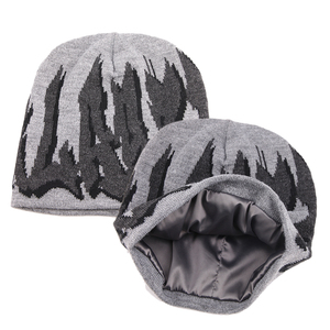 Fabricantes de Gorros de Satén con Logotipo Jacquard Personalizado al por Mayor, Gorros de Punto Personalizados con Forro de Seda para Hombre - Product Image 1