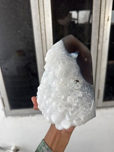 Ágata Druzy Natural, Forma Libre, Piedra de Cristal Pulida, Cuarzo Brillante, Gema, Espécimen Mineral, Decoración al por Mayor - Product Image 5