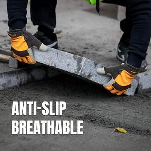 Work Gloves for <b>Men</b> Touch Screen, Fit Padded Palm for <b>Vibration</b> Reduction, For Construction, Mechanical work & Light work - Product Image 4