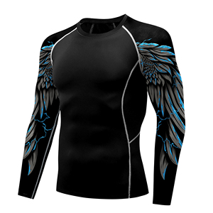 Summer Men Long Sleeve Upf 50+ Sun Compression Shirts Swimsuit Rash Guards Surfing <b>Wetsuit</b> Bodybuilding Sports Workout Tee Tops - Product Image 6