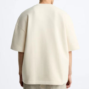 Cropped Boxy Fit Heavy Weight 100% Cotton Custom Logo Camiseta de calle de gran tamaño de alta calidad para hombres Transpirable de secado rápido - Product Image 2