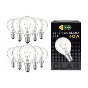 Ampoule sphérique incandescente transparente 40W E14 - Product Image 1