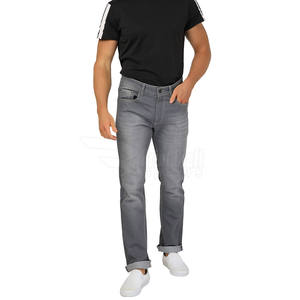 กางเกงยีนส์สำหรับผู้ชายผ้าคอตตอน100% ลำลองมีกระดุมน้ำหนักเบาตรงกลางปิดด้านหน้าสำหรับใส่วิ่งมีบริการ OEM - Product Image 5