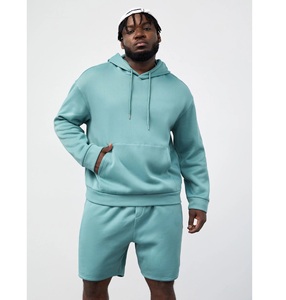 Automne hiver décontracté deux pièces survêtement col rond surdimensionné sweats à capuche ensemble short avec motif de lettre solide coupe ample nouveau Design - Product Image 6