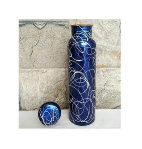 BOUTEILLE D'EAU AYURVEDIQUE 950 ML avec LAQUE SIPPER 100% CUIVRE FAIT MAIN - Product Image 6