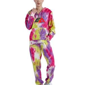Logo personnalisé pour femmes Style Vintage survêtement tie-dye fermeture éclair nouveau automne/hiver sports Tech formation vêtements décontractés conception imprimée - Product Image 1