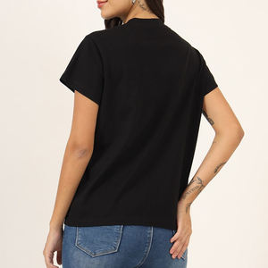 Camisetas Casuales para Mujer con Estampado y Bordado, Fabricante OEM, Camiseta de Algodón Premium con Diseño Cosido, Corte Holgado, Marcas de Moda - Product Image 4