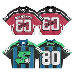 Venta al por mayor de fútbol americano de diseño personalizado Retro Mesh Jersey 100% poliéster totalmente sublimación impresa cosecha de gran tamaño transpirable - Product Image 1