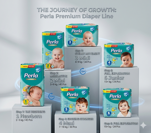 Couches pour bébés Perla Pure Sensitive SAP Japan, surface sèche, protection anti-fuites, 3 couches, imprimées, toutes tailles, fabriquées en Turquie - Product Image 5